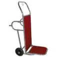 CARRO PORTA MALETAS - MOD. PV20I -  Estructura de acero inox - N. 2 ruedas con pies de apoyo - Base plegable  - Planos de madera recubierta de moquetas