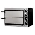HORNO ELÉCTRICO MECÁNICO PARA PIZZA - Mod. BASIC 2/40 - N. 2 cámaras - Superficies de cocción con piedras refractarias - Medidas de la cámara cm A 41 x F 36 x H 9 - N. Pizzas 1 + 1 (Ø cm 32) - Potencia 2,4 Kw - CE