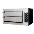 HORNO ELÉCTRICO MECÁNICO PARA PIZZA - Mod. BASIC 2/50 - N. 2 cámaras - Superficies de cocción con piedras refractarias - Medidas de la cámara cm A 62 x F 50 x 12h - N. Pizzas 1 + 1 (Ø cm 45) - Potencia 7,5 Kw - CE