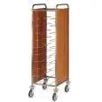 PORTABANDEJAS - MOD. UNIV2LATI - Estructura de tubo cuadrado de acero inox cm. 2X2 - Guías de alambres de acero cromado - Medidas máx. de las bandejas cm 53x39 - PANELES LATERALES DE aglomerado laminado - RUEDAS giratorias ø cm. 12,5 - CE