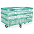 CARRO DE ROPA SECA DE POLIPROPILENO - MOD.15500 - Estructura de tubulares de polipropileno montados a presión - Ruedas montadas en un armazón de acero cincado ø cm. 12,5 - MEDIDAS CM. A 134 X F 75 X H 84