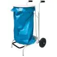 PORTASACO sobre ruedas - MOD. 2438 - De metal lacado de blanco - TAPA CON ABERTURA A PEDAL - CAPACIDAD lt 100 - Medidas cm Ø 41  H 100 - PESO KG 12,5