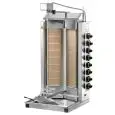 GYROS MÁQUINA COCINA KEBAB A GAS - (KIT G.P.L. incluido) - Mod. GYR 80MD - Estructura de acero inoxidable - CAPACIDAD CARNE Kg 50-85 - Potencia kW 13,6+13,6 - MONOFÁSICO - Homologación CE