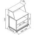 MOSTRADOR PIZZA BAR Y GASTRONOMÍA NEUTRO - SEMIACABADO, por panelar - MOD. BNA1000231 - CRISTALES ALTOS - Medidas Cm L 100 x P 65 x h 137 - Homologación CE