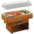 ISLA BUFFET REFRIGERADA PARA PESCADO - MOD. APOLLO - ELEVACIÓN DE LA CAMPANA MANUAL - TEMPERATURA °C -1/0 - DESESCARCHE AUTOMÁTICO - REFRIGERACIÓN ESTÁTICA - Medidas cm L 142,3 x P 75 x h 153,8