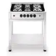 COCINA 5 FUEGOS DE SOBREMESA CON MUEBLE ABIERTO - Cod. EKTP 96 - Alimentación de GAS - Capacidad térmica nominal de la Placa de cocción 14,3 kW - Medidas ext. cm. A 90 x F 62 x 90,7 H