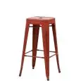 Sgabello - color rosso - Estructura en metal pintado, efecto envejecido - Modelo 1295-R