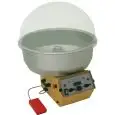 MÁQUINA DE ALGODÓN DE AZÚCAR - MOD. GHIBLI - N. 1 DEPÓSITO - Olla de aluminio - Cúpula de metacrilato - Capacidad del depósito gr. 950 - Potencia 1600/2200 W - Alimentación monofásica 230v - Medidas de la Olla cm ø 70 - Medidas sin Olla cm L 55 X P 39 X H