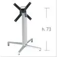 PATA CENTRAL DOMINO - MOD. 5160 - BASE de 4 pies de aluminio fundido a presión - 4 pies de regulación - Columna cuadrada de aluminio con esquinas redondeadas - Placas de fijación con el tablero, de aluminio fundido a presión - Tablero abatible con manija 