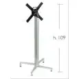 PATA CENTRAL DOMINO - MOD. 5165 - BASE de 4 pies de aluminio fundido a presión - 4 pies de regulación - Columna cuadrada de aluminio con esquinas redondeadas - Placas de fijación con el tablero, de aluminio fundido a presión - Tablero abatible con manija 