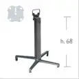 PATA CENTRAL DOMINO para TABLEROS DODO - MOD. 5162 - BASE de 4 pies de aluminio fundido a presión - 4 pies de regulación - Columna cuadrada de aluminio con esquinas redondeadas - Tablero abatible con manija para facilitar el empalme con más mesas - Encime