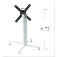 PATA CENTRAL DOMINO - MOD. 5161 - BASE de 4 pies de aluminio fundido a presión - 4 pies de regulación - COLUMNA CUADRADA de aluminio de mm 70x70 - Placas de fijación con el tablero, de aluminio fundido a presión - Tablero abatible con manija para facilita