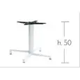 PATA CENTRAL DOMINO FISSO - MOD. 5145 - BASE de 4 pies de aluminio fundido a presión - 4 pies de regulación - Columna cuadrada de aluminio con esquinas redondeadas - Placas de fijación con el tablero, de aluminio fundido a presión - Encimera máx. ø cm 80 