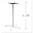 PATA CENTRAL DOMINO FISSO - MOD. 5147 - BASE de 4 pies de aluminio fundido a presión - 4 pies de regulación - Columna cuadrada de aluminio con esquinas redondeadas - Placas de fijación con el tablero, de aluminio fundido a presión - Encimera máx. ø cm 70 