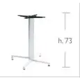 PATA CENTRAL DOMINO FISSO - MOD. 5141 - BASE de 4 pies de aluminio fundido a presión - 4 pies de regulación - COLUMNA de sección CUADRADA de aluminio de mm 70x70 - Placas de fijación con el tablero, de aluminio fundido a presión - Encimera máx. ø cm 80 o 