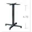 PATA CENTRAL CROSS DOMINO FISSO - MOD. 5090 - BASE A CROCE de HIERRO FUNDIDO BARNIZADO - 4 pies de regulación - COLUMNA CUADRADA de acero cincado y barnizado de mm 50x50 - Placas de fijación del tablero de hierro fundido - Encimera máx. ø cm 80 o cm 80x80