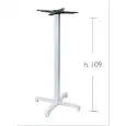 PATA CENTRAL CROSS DOMINO FISSO - MOD. 5095 - BASE A CROCE de HIERRO FUNDIDO BARNIZADO - 4 pies de regulación - COLUMNA CUADRADA de acero cincado y barnizado de mm 50x50 - Placas de fijación del tablero de hierro fundido - Encimera máx. ø cm 70 o cm 60x60