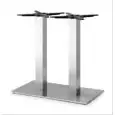 PATA CENTRAL TIFFANY - MOD. 5082IS - BASE RECTANGULAR cm 75x40 - 4 pies de regulación - DOBLE COLUMNA cuadrada de acero inoxidable satinado de mm 80x80 - Placas de fijación del tablero de hierro fundido - Encimera máx. cm 160x90 - Para INTERIORES - Med. c