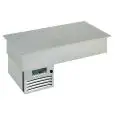 EXPOSITOR EMPOTRABLE CON SUPERFICIE REFRIGERADA - MOD. ARMONIA BRINA - Temp. °C -1/0 - Alimentación monofásica V 230/1/50 Hz - REFRIGERACIÓN ESTÁTICA - GAS REFRIGERANTE R290 - DESESCARCHE MANUAL