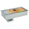 EXPOSITOR CALIENTE EMPOTRABLE CON CUBETAS GN - MOD. ARMONIA GN DRY - para GASTRONOMÍA - TEMPERATURA °C +30/+70 - CUBETAS COMPATIBLES GN 1/4, 1/3, 1/2, 2/3, 1/1, 2/1