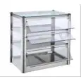 VITRINA EXPOSITORA CALIENTE - MOD. LC64S - N. 3 estantes de exposición - Flancos y frente de vidrio templado - Puertas de policarbonato - Potencia W 400 - Alimentación monofásica 230v/50hz - Medidas Cm L 57 x P 37 x h 54 - Homologación CE
