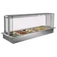 EXPOSITOR ENCASTRABLE EN ISLA CON CUBA BAÑO MARÍA - MOD. VENEZIA SERVITO DI/BM - PARA GASTRONOMÍA - CUBA DE ACERO INOX AISI 304 - CONTROL Temperatura DIGITAL - TEMP. °C +30/+80 - ALIMENTACIÓN MONOFÁSICA 230V/1/50HZ