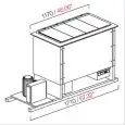 CUBAS de pozos empotrables para Helados y Granizados con RESERVA - MOD. PANORAMA8RIS - 1 TEMPERATURA - Semiacabado, por panelar - Refrigeración VENTILADA - Alimentación monofásica V230/50hz - N. 8 pozos/cubetas - CON UNIDAD CONDENSADORA INCORPORADA - Medi
