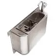 Lavaporcionador con cubierta - De acero Inox para Heladerías - Medidas cm 37,5x19,5 - Altura cm 27