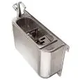 Lavaporcionador con cubierta - De acero Inox para Heladerías - Medidas cm 37,5x19,5 - Altura cm 27