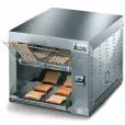 TOSTADOR DE CINTA - MOD. ROLLER SMALL VV - CON VARIADOR DE VELOCIDAD - Producción horaria N. 80/360 tostadas - ALIMENTACIÓN V 230/50Hz - POTENCIA W 2660 - MEDIDAS Cm A 37 X F 48 X h 34 - CE