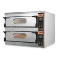 HORNO ELÉCTRICO PARA PIZZA - Mod. UMD 66 BIG - CONTROL ELECTRÓNICO con PANTALLA - N. 2 cámaras - Base refractaria o Techo y base refractarios - Bajos consumos - Medidas de la cámara (x2) cm A 72 x F 108 x h 14 - N. Pizzas 6 + 6 (Ø cm 36) - N. 4 bandejas 6