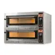 HORNO ELÉCTRICO PARA PIZZA - Mod. TECMASTER D 66 /L - CONTROL ELECTRÓNICO con PANTALLA - N. 2 cámaras - Base refractaria o Techo y base refractarios - Bajos consumos - Medidas de la cámara cm A 108 x F 72 x h 14 - N. Pizzas 6 + 6 (Ø cm 36) - N. 4 bandejas