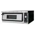 HORNO ELÉCTRICO MECÁNICO PARA PIZZA - Mod. PLUS XL4 - N. 1 cámara - Superficie de piedra refractaria o Techo y base refractaria o Cámara totalmente refractaria - Medidas de la cámara cm A 72 x F 72 x 14 h - N. Pizzas 4 (Ø cm 35) - Potencia 6 Kw - CE