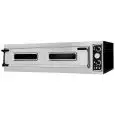 HORNO ELÉCTRICO MECÁNICO PARA PIZZA - Mod. TRAYS 6L - N. 1 cámara - Superficie con piedras refractarias o Cámara totalmente refractaria - Medidas de la cámara cm A 123 x F 84 x 17,5 h - N. Pizzas 6 (Ø cm 40)/N. 3 bandejas en horizontal cm 60x40 - Potencia