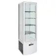 EXPOSITOR REFRIGERADO VERTICAL - CRISTAL DOBLE EN LOS 4 LADOS - Mod. G-LSC280 - VENTILADO - CAPACIDAD Lt 280 - TEMPERATURA +2°/+8°C - Medidas cm A 51,5 x F 48,5 x h 203,5 - CE