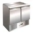 SALADETTE REFRIGERADA DE ACERO INOX AISI 304 - Mod. G-S900 - ESTÁTICA - GASTRONORM 1/1 (cm 53 x 32,5) - 2 PUERTAS REFRIGERADAS - TEMPERATURA +2°/+8°C - Medidas cm. A 90 x F 70 x h 85 - CE