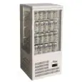 EXPOSITOR VITRINA DE SOBREMESA REFRIGERADO PARA BEBIDAS - CRISTAL DOBLE EN LOS 4 LADOS - Mod. G-TCBD68 -Temperatura +2º/+8ºC - CAPACIDAD Lt 68 -  Alimentación MONOFÁSICA 230V/1/50Hz - Potencia W 160 - Medidas cm A 42,8 x F 38,6 x h 92,4 - Peso Kg 33