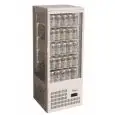 EXPOSITOR VITRINA DE SOBREMESA REFRIGERADO PARA BEBIDAS - CRISTAL DOBLE EN LOS 4 LADOS - Mod. G-TCBD98 -Temperatura +2º/+8ºC - CAPACIDAD Lt 98 -  Alimentación MONOFÁSICA 230V/1/50Hz - Potencia W 170 - Medidas cm A 42,8 x F 38,6 x h 115 - Peso Kg 38