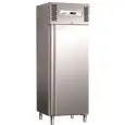 ARMARIO FRIGORÍFICO CONGELADOR DE ACERO INOX AISI 304 - ESTÁTICO - Mod. G-GN600BT - GASTRONORM 2/1 (cm 65 x 53) - N. 1 PUERTA - CAPACIDAD BRUTA Lt 507 - TEMPERATURA -18º/-20ºC - Medidas cm A 68 x F 81 x h 201 - CE