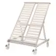 Expositor inclinado - Para Fruta y Verdura - Mod. JACK XP10 - Capacidad: n. 10 cajas - Estructura en aleación de aluminio anodizado - Inclinación regulable - Con ruedas (nº 2 con bloqueo de pedal)