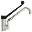 GRIFO para FREGADERO Mod. RMMCS22 - Monomando de 1 ORIFICIO - Caño giratorio ø 22 - Palanca sanitaria de color negro - Orificio de fijación de la encimera: mín/máx ø 30/32 mm