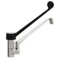 GRIFO para FREGADERO Mod. RMMBS - Monomando de 1 ORIFICIO - Caño fundido giratorio - Palanca sanitaria de color negro - Orificio de fijación de la encimera: mín/máx ø 32/34 mm