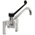 GRIFO para FREGADERO Mod. RBMADCS - Monomando de 2 ORIFICIOS - Con empalme para ducha - Caño giratorio en U ø 22 - Palanca sanitaria de color negro - Orificio de fijación de la encimera: ø 22 mm