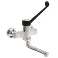 GRIFO PARA FREGADERO DE PARED - Mod 00382130 - Monomando de 2 ORIFICIOS - Caño ovalado giratorio - Palanca sanitaria de color negro