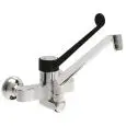 GRIFO para fregadero DE PARED Mod. RMBMM - Mezclador - Monomando de 2 ORIFICIOS - Con Caño fundido giratorio - Palanca sanitaria de color negro