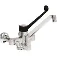 GRIFO para fregadero DE PARED Mod. RMBMADM - Mezclador - Monomando de 2 ORIFICIOS - Con empalme para ducha - Con Caño fundido giratorio - Palanca sanitaria de color negro