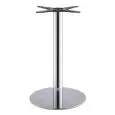 PATA CENTRAL TIFFANY - MOD. 5170BT - BASE REDONDA ø cm 45 con Lastre - Pies de goma - COLUMNA CUADRADA de acero inox LÚCIDO o SATINADO ø mm 76 - Placas de fijación del tablero de hierro fundido - Encimera máx. ø cm 90 o cm 65x65 - Para INTERIORES - Med. c