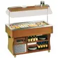 ISLA BUFFET EXPOSITORA REFRIGERADA VENTILADA - MOD. ISLANDMVT - ESTRUCTURA DE MADERA - Temp. °C +4/+10 - REFRIGERACIÓN VENTILADA - GAS REFRIGERANTE R452a - DESESCARCHE AUTOMÁTICO - Alimentación monofásica V 230/1/50 Hz