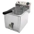 FREIDORA ELÉCTRICA CON GRIFO DE SOBREMESA - Mod. FR 8 - Capacidad de la cuba Lt. 8 de aceite - Potencia kW 3 - Alimentación monofásica - Medidas cm A 26 x F 40 x 34,5h - Homologación CE