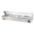 EXPOSITOR BAÑO MARÍA DE SOBREMESA - Mod. BM - Termostatos separados - Capacidad de la cuba GN 1/3 o 1/2 según el modelo - Control digital de la temperatura, máx. +90°C - Alimentación monofásica - Medidas cm F 36,5 x 33h - Homologación CE